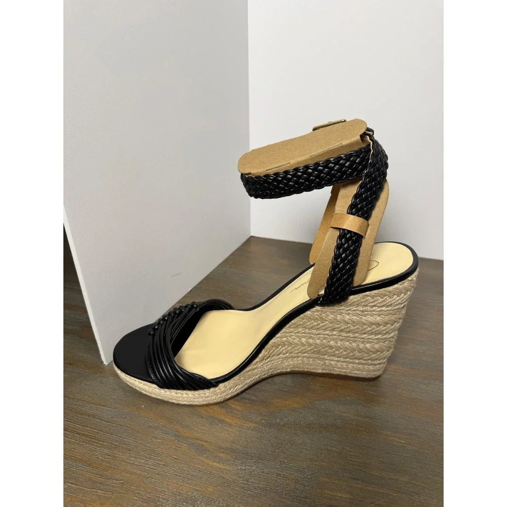 Jessica‎ Simpson Talise Espadrille Platform Wedge Sandals Black Size 11 NWT